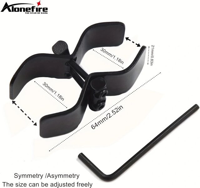 Alonefire Universelle Taschenlampen-Halterung aus Metall, 16-35mm Lampenrohr-Klemmenhalterung in Schwarz - Bild 1