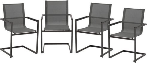Garden Pleasure Gartenmöbel-Set Sophia 5-teilig Anthrazit mit Tisch und Stühlen aus Aluminium und HPL - Bild 2
