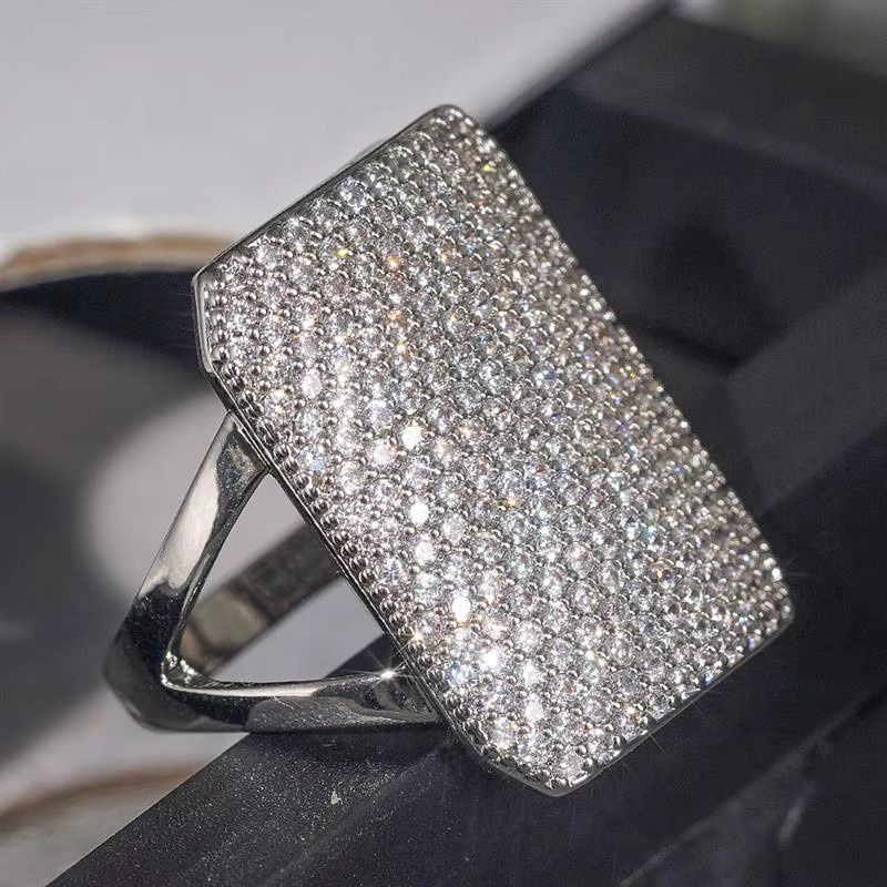 Huitan Ring, geometrisch, Silber, Zirkonia, Damen - Bild 5