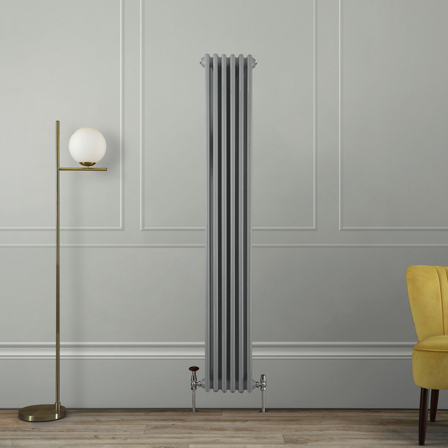 Regent Gliederheizkörper 3-Säulen vertikal aus Stahl in Grey, Höhe: 180 cm, Breite: 29 cm - Bild 1