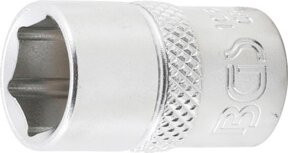 BGS Steckschlüssel-Einsatz Sechskant 10612, Antrieb Innenvierkant 3/8 Zoll, Schlüsselweite 12 mm, Silber - Bild 1