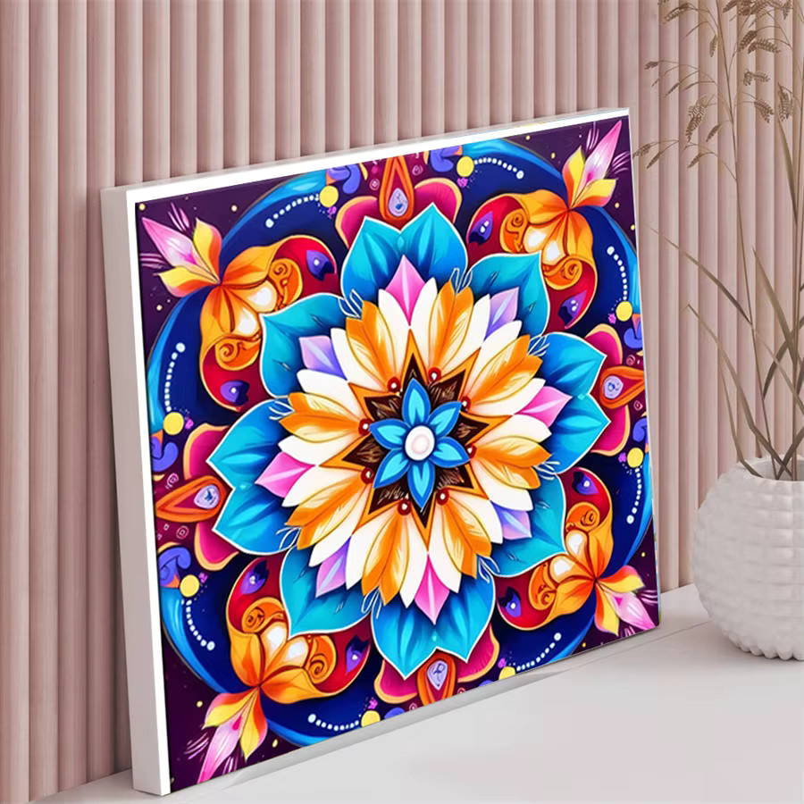 HUACAN Malen nach Zahlen Kits, Mandala Design, Natur, Bunt / Mehrfarbig - Bild 3