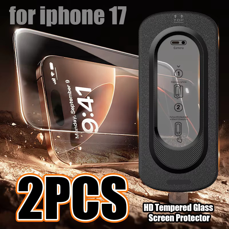 HD Panzerglas Displayschutzfolie für Apple iPhone 17 Pro und Pro Max, transparent - Bild 3