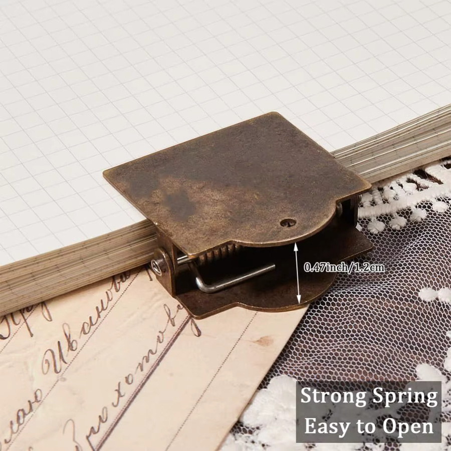 Vintage Metall-Buchklammern in Antik-Bronze für Reisetagebücher und Journaling - Bild 2