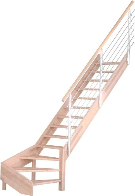StarWood Treppe Mykonos Pro Buche mit Edelstahl-Geländer in Weiß FSC Weiß - Bild 1