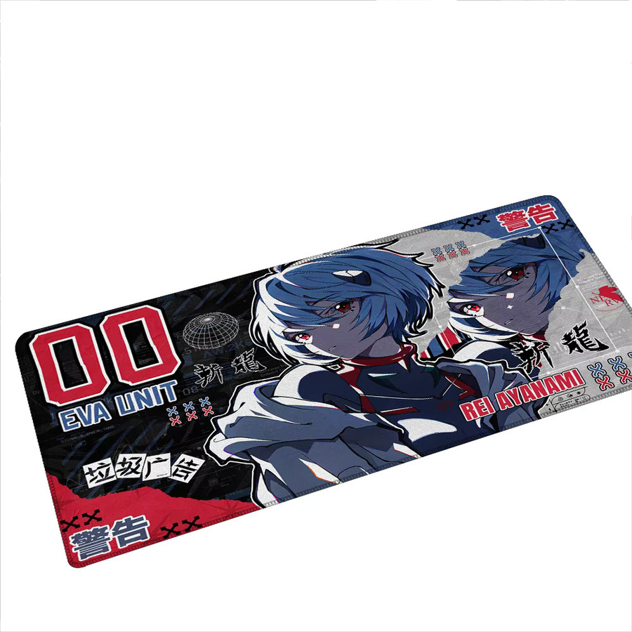 Bandai Anime Mauspad Evangelion Multicolor mit Gummibasis und verriegeltem Rand als große Gaming-Schreibtischunterlage für PC und Laptop - Bild 2