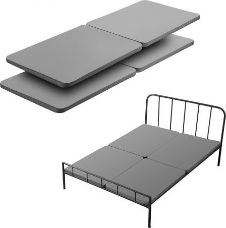 VEVOR Queen Size Bunkie Board Matratzenunterlage aus Holz mit 200D Oxford Cloth in Grau, 4-teiliges Set - Bild 1