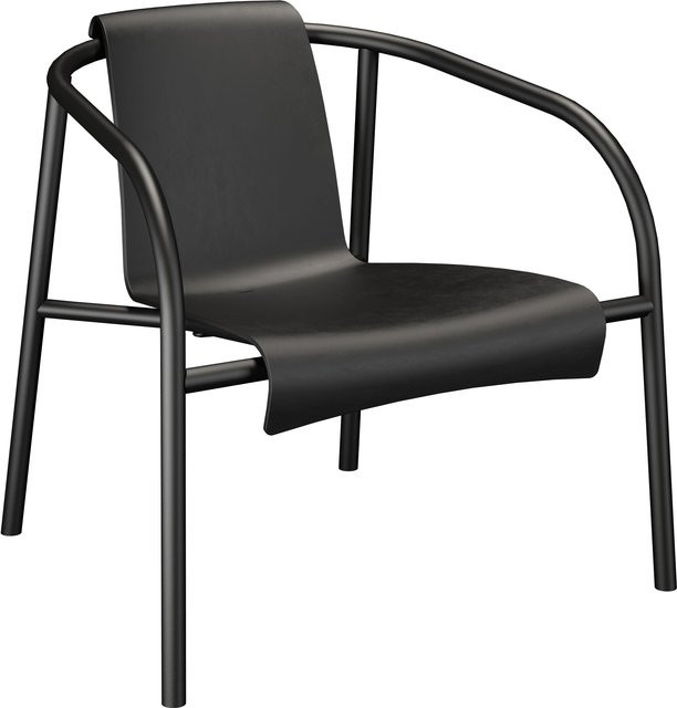 HOUE Nami Lounge Stuhl in Schwarz mit Metallrahmen und Armlehnen - Bild 1