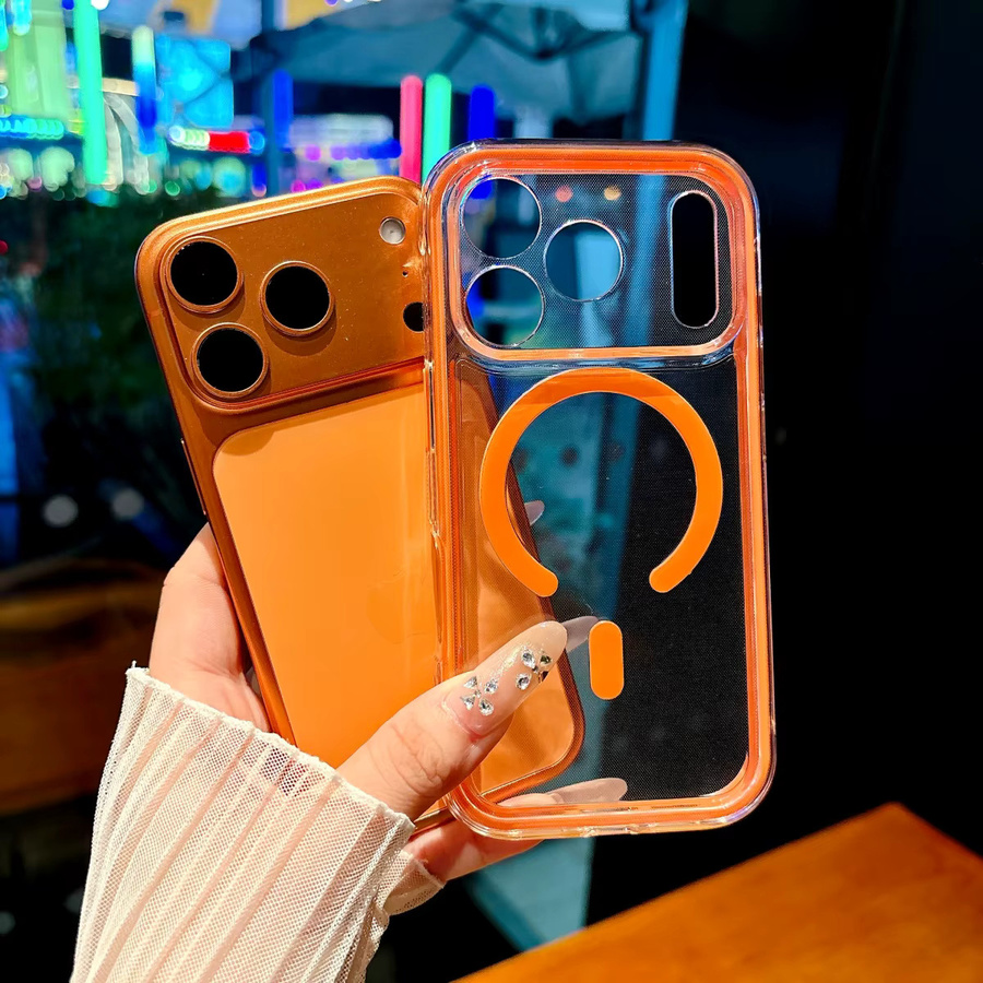 Stoßfeste MagSafe Magnetische Schutzhülle für iPhone 11 bis iPhone 17 Air Pro Max in Transparent Bunt - Bild 2