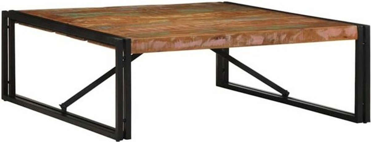 Vidaxl Couchtisch aus Massivholz und Metall im Industrial Design, Mehrfarbig, B/T/H: 100 x 100 x 35 cm - Bild 1