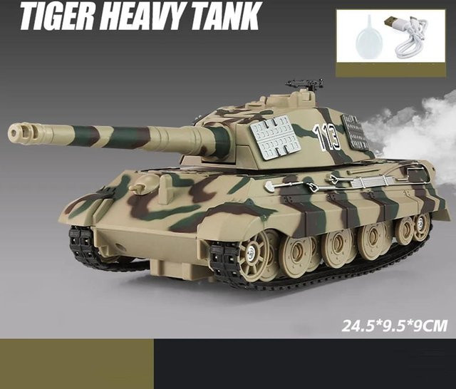Linyi toy car Leopard2 T-90 M4 Kampfpanzer Tiger Schwerpanzer, Modell Spielzeugauto, 1:32, mit Sound, Licht, Spray, ab 14 Jahren - Bild 1
