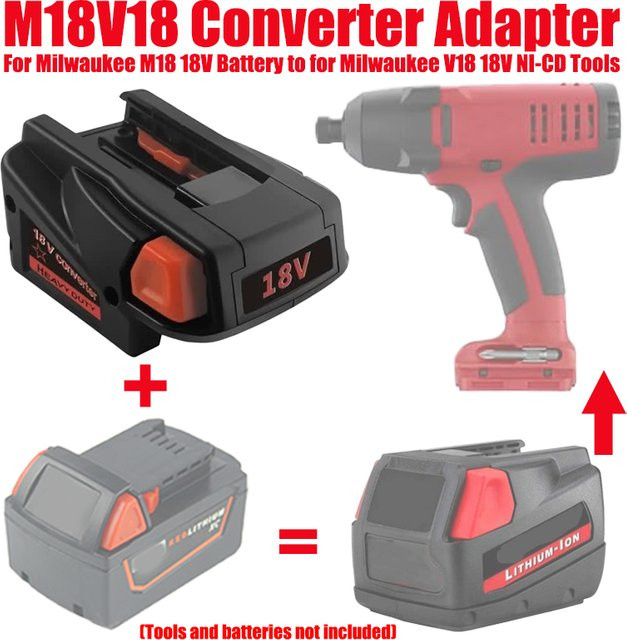 Milwaukee M18V18 Adapter für M18 18V Akkus mit USB-A und USB-C Port in Schwarz - Bild 1