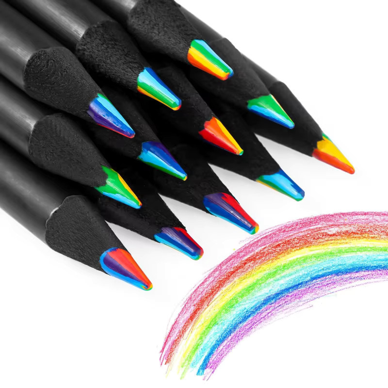 10 Stück 7-in-1 Regenbogenstifte für Kinder in Multicolour zum Malen, Zeichnen und Skizzieren - Bild 2