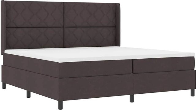 vidaXL LED Boxspringbett mit Matratze Dunkelbraun B/T/H: 200 x 200 x 128 cm - Bild 1