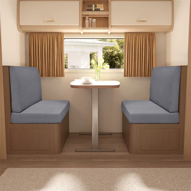 Yupartex 2er-Set Polar Fleece Sitzbezüge für Wohnmobile und Camper, elastische Stretch-Abdeckungen für Dinette-Kissen und Sitzbänke - Bild 3