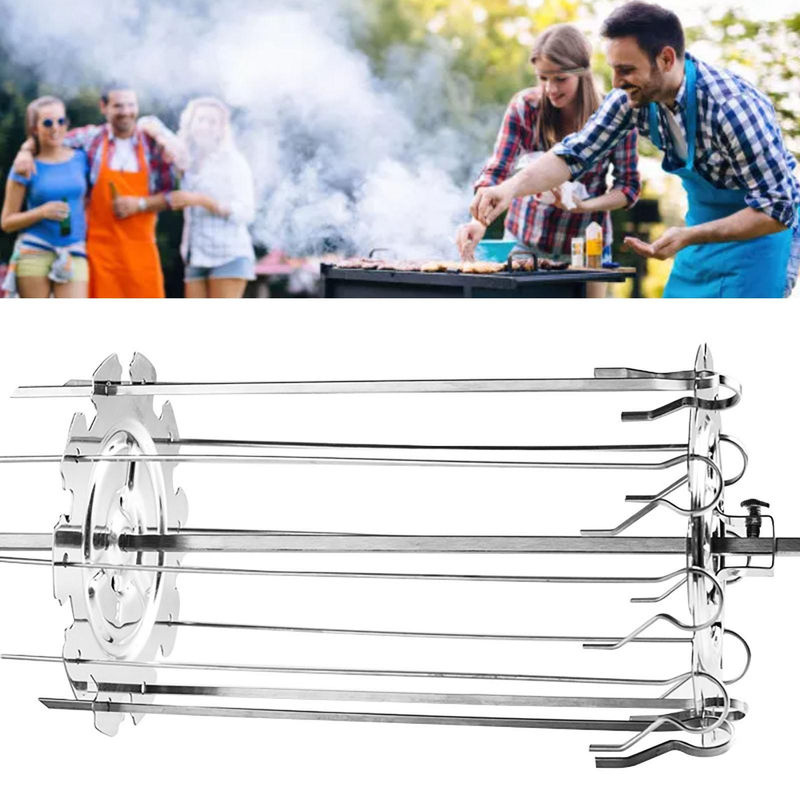TOMTOP JMS Rotisserie Spieße aus Edelstahl in Silber für BBQ und Kebab - Bild 4