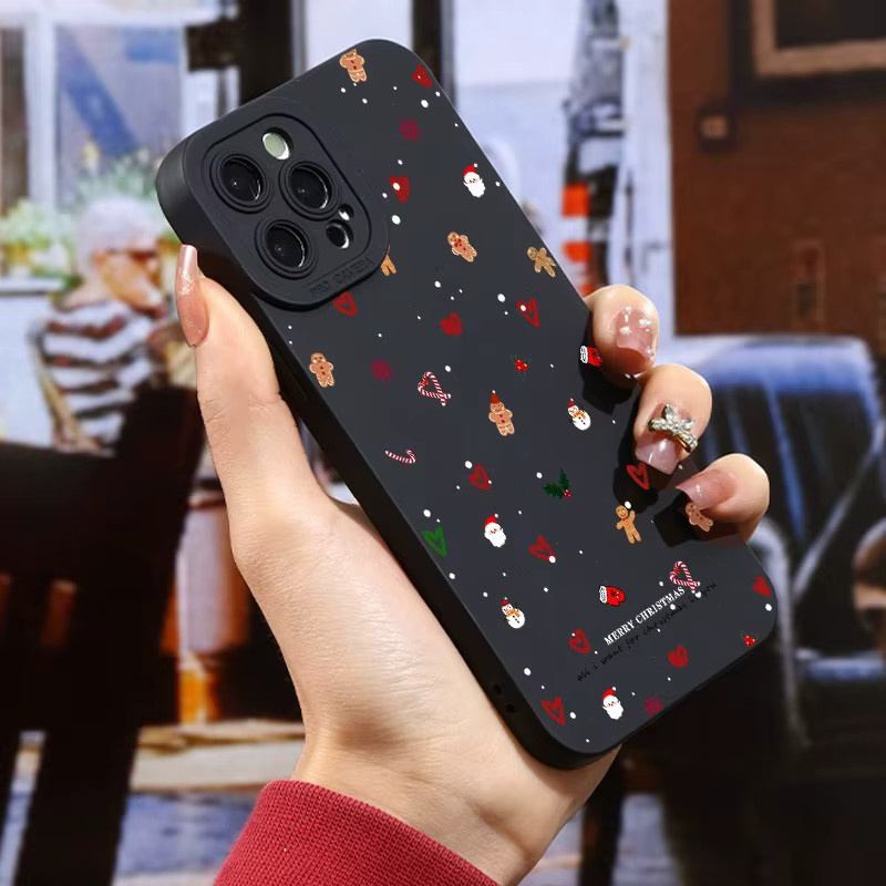 Matte High-End Handyhülle aus TPU mit Weihnachtsmotiv in Schwarz für iPhone 11 bis iPhone 17 Pro Max Modelle - Bild 2