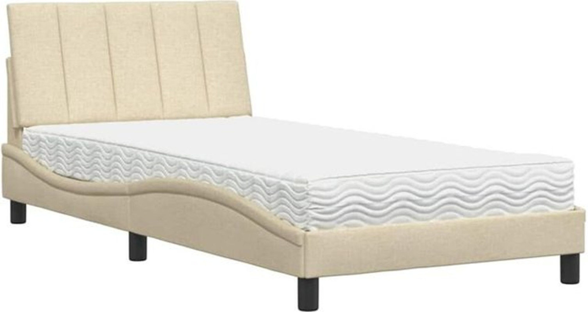Polsterbett Hanko mit Matratze von vidaxl in Creme, B/T: 100 x 200 cm, Stoffbezug - Bild 1