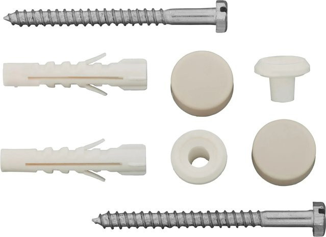 Pergamon WC Befestigungs Set aus Edelstahl und Nylon mit Schrauben und Dübeln, Durchmesser: 6 mm, Länge: 70 mm - Bild 1