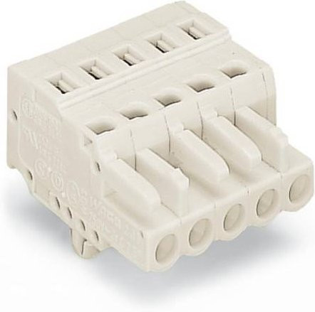 WAGO Buchsengehäuse-Kabel 721, 8-polig, Rastermaß: 5 mm, Farbe: Grau/Weiß, 100 Stück - Bild 1