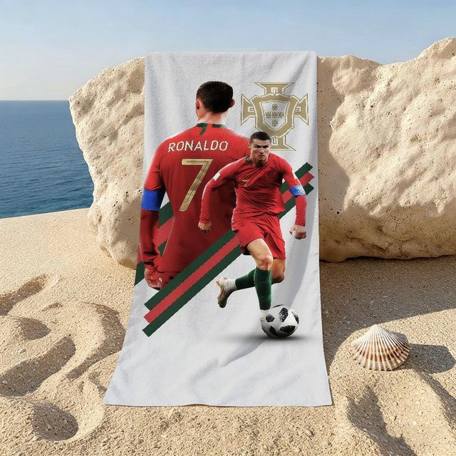JMG Household Supplies Sportler C-CR7 Strandtuch in Weiß, B/H: 150 x 260 cm - Bild 1