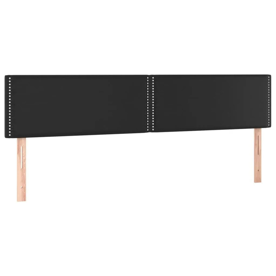 vidaXL LED Kopfteil in Schwarz aus Kunstleder mit USB-Ladeport, Breite: 200 cm, Tiefe: 5 cm, Höhe: 78-88 cm - Bild 2