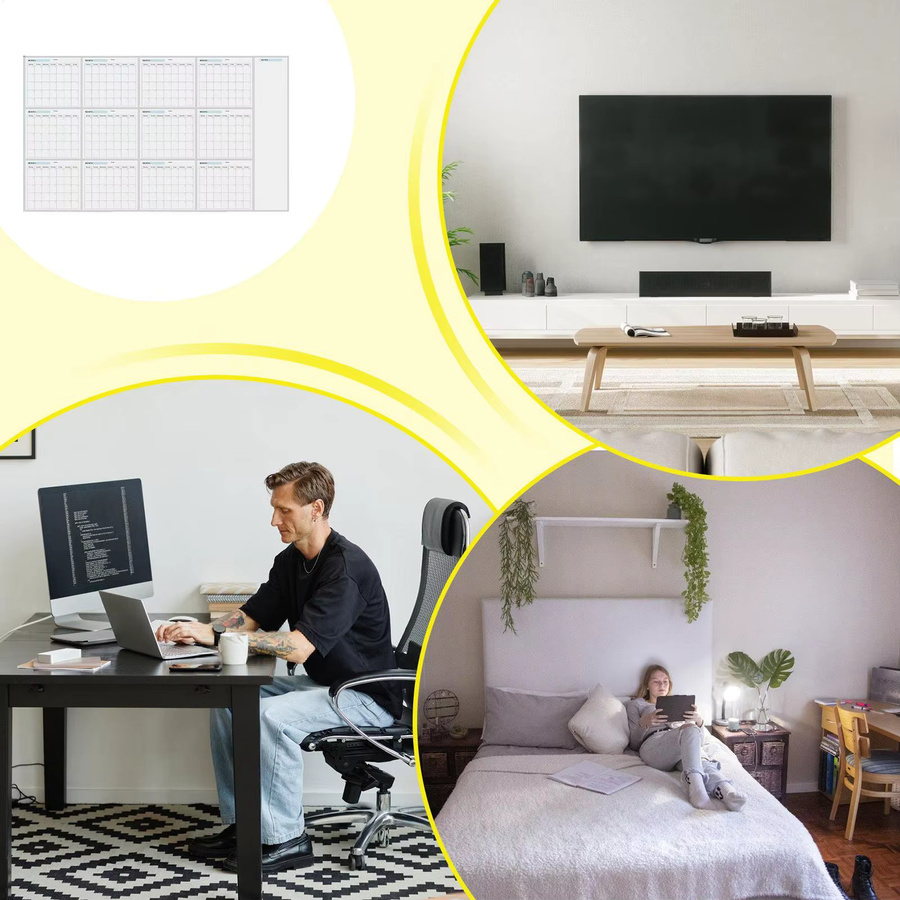 Trocken abwischbarer Jahres-Whiteboard-Kalender in Weiß mit To-Do-Liste und integriertem Jahresplaner - Bild 2