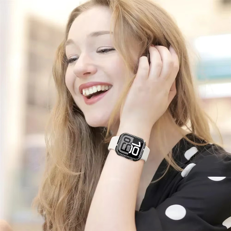 NEY Uhrenzubehör Diamantgehäuse für Apple Watch, Unisex, Rot - Bild 3