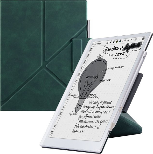 Boox Origami Schutzhülle für Boox Go 10.3 Lumi und Boox Go 10.3 Gen II aus PU-Leder mit Magnetverschluss, Auto-Schlaf/Aufwach-Funktion und Stifthalter in Schwarz oder Grau - Bild 1