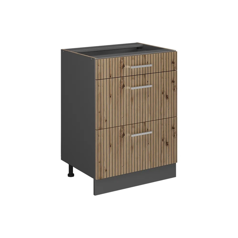 Vicco Küchenunterschrank R-Line Artisan-Eiche/Anthrazit mit Schubladen ohne Arbeitsplatte B/T/H: 60 x 46 x 81,6 cm - Bild 2