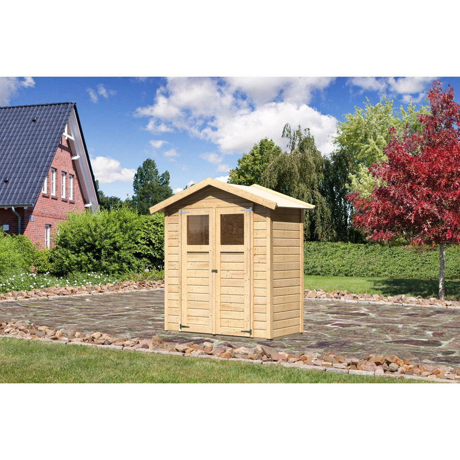 Karibu Gartenhaus Östersund aus Holz in Braun mit Satteldach, B: 222 cm, T: 93 cm, H: 167 cm - Bild 2