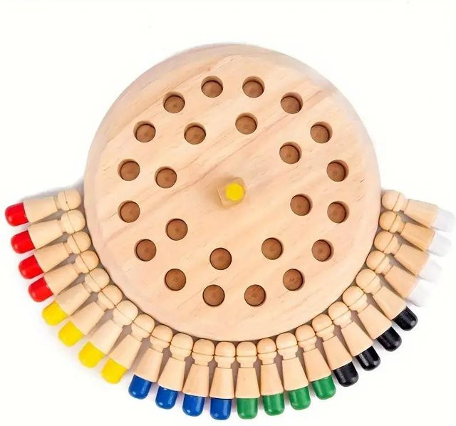Aloisia Memory Chess Puzzle Game, Farbgedächtnisspiel aus Holz, Tiere, Bunt / Mehrfarbig - Bild 1