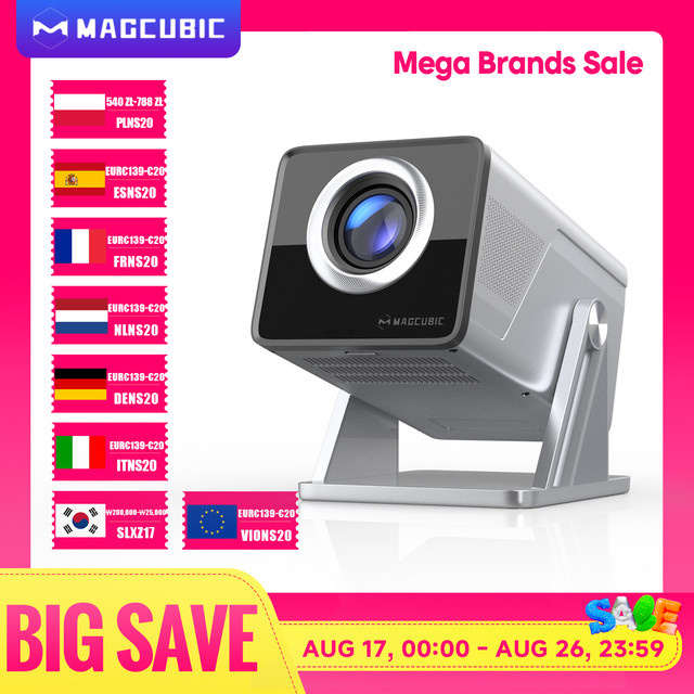 Magcubic X7 Videoprojektor mit 1000 ANSI, 8K-Unterstützung, 1080P Full HD, Android 14, WiFi6 und Bluetooth 5.4, Farbe: Weiß - Bild 1