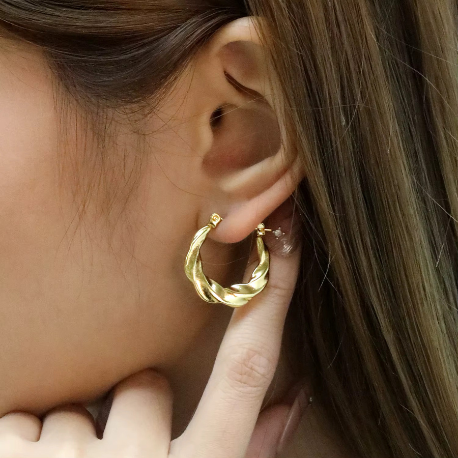 LUXUKISSKIDS Creolen, 18K PVD vergoldet, Gold, Vintage, Damen - Bild 2