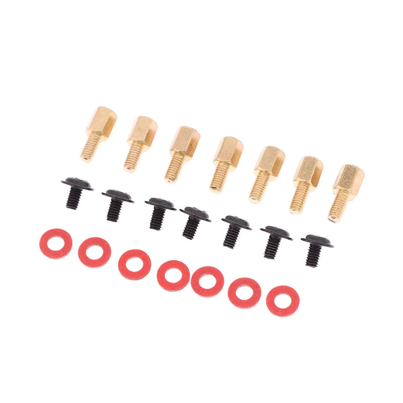 60 Stück Messing-Abstandshalter Set für PC-Gehäuse und Motherboard mit 6-32 und M3 Schrauben sowie Isolierunterlegscheiben, Farbe: Gold - Bild 2
