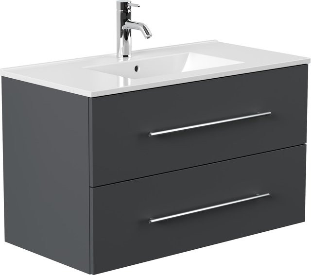 Posseik Badmöbel Homeline in Grafit matt B: 91,0 cm, H: 55,8 cm, T: 46,5 cm - Bild 1