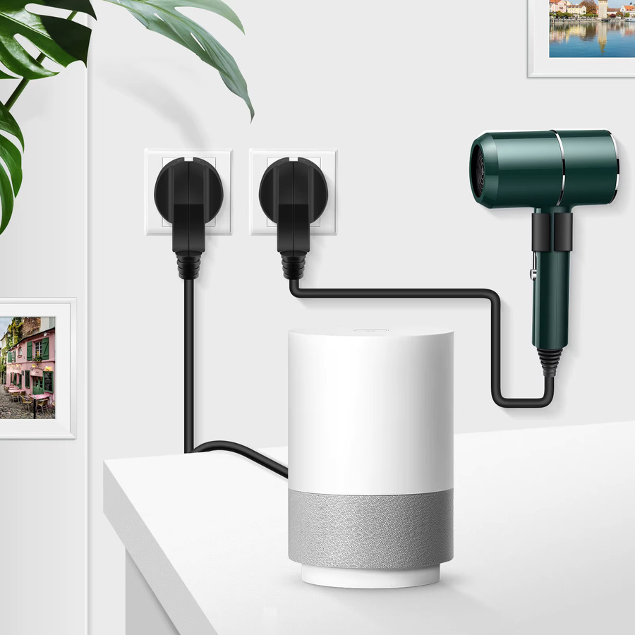 HITRENDS EU-Schuko-Stecker 250 V Netzstecker in Schwarz für Stromverlängerungskabel - Bild 6