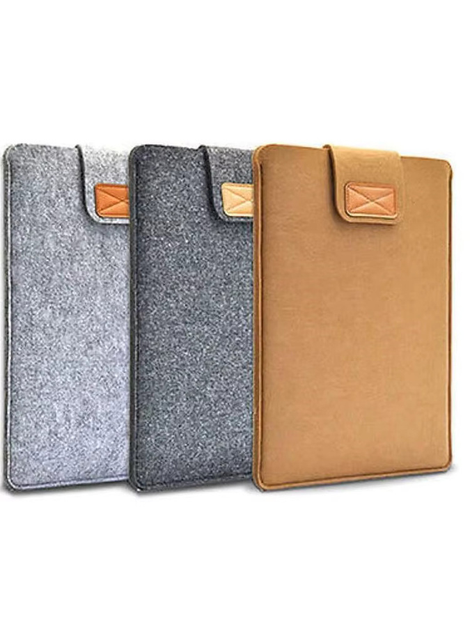 Kratzfeste Filz-Schutztasche von KAFNHCKA in Grau für Laptops und Tablets von 11 bis 15 Zoll, wasserdichte Aufbewahrungstasche für Macbook Air und Pro - Bild 3