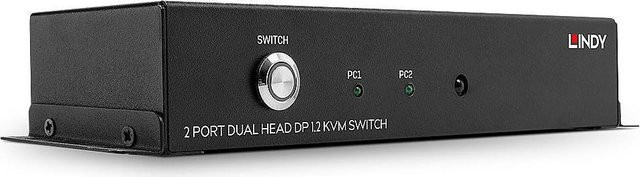 Lindy KVM Audio USB Switch für 2 Geräte mit DisplayPort und USB-A in Schwarz (39306) - Bild 1