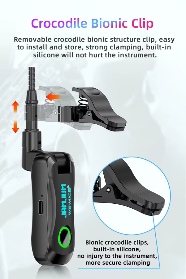 JAMJUM WS-MiC2 Kabelloses Saxophon-Mikrofonsystem in Schwarz mit HD-Klangqualität und Geräuschunterdrückung - Bild 4