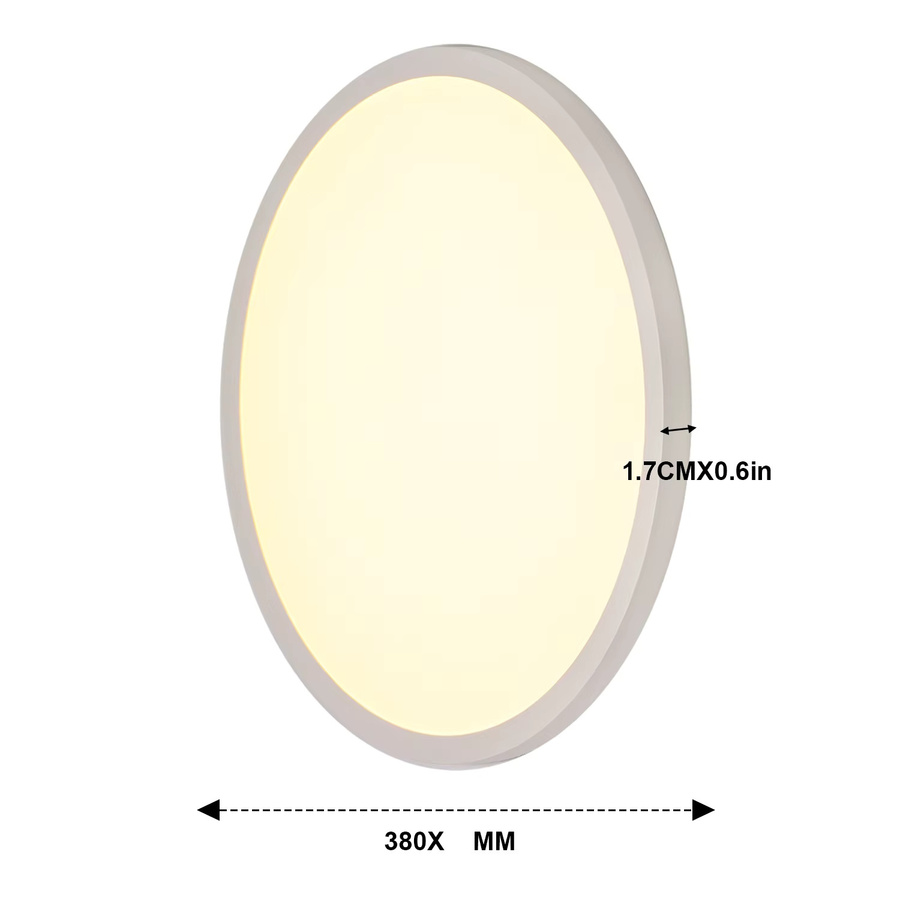 Oyajia 2er Set LED-Deckenleuchten in Weiß, Ultradünne runde Deckenlampe mit Warmweiß 3000K, Durchmesser: 38 cm - Bild 4