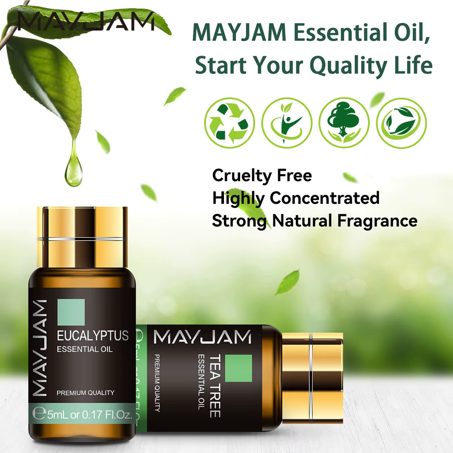 MAYJAM Set ätherische Öle, 20-teilig, Pfefferminze, süße Orange, Rose, Bergamotte - Bild 4