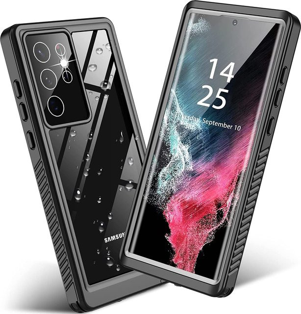 Wasserdichte und stoßfeste Schutzhülle für Samsung Galaxy S26, S25 Ultra, S24 Ultra, S24 FE und S23 in Schwarz - Bild 1