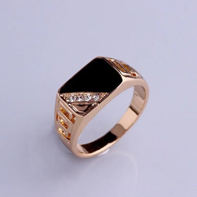 Ring Edelstahl, Schwarz, Zirkonia, Herren - Bild 1