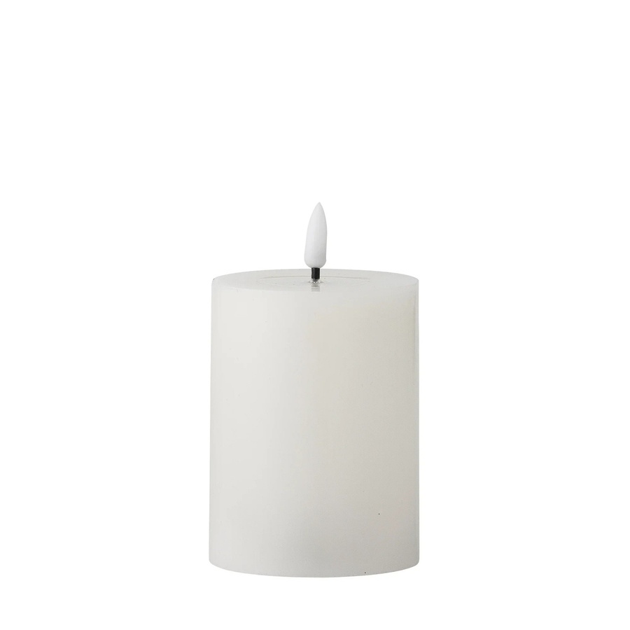 Bloomingville LED-Kerze Ponza weiß aus Wachs, Durchmesser: 7,5 cm, Höhe: 10 cm - Bild 1
