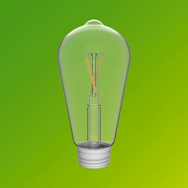 Philips ST64 Solarlampe Ersatzleuchtmittel im Edison-Style mit E27 Sockel, Weiß und Transparent - Bild 1