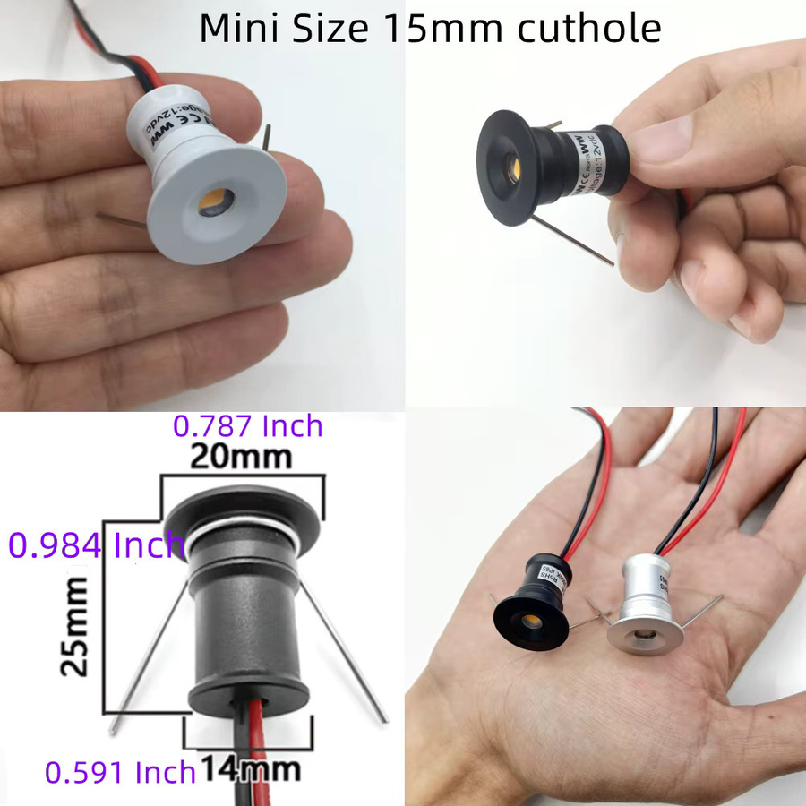 YELEDWAY Mini LED Einbau-Downlight in Weiß, runder LED-Strahler für Vitrinen, Küchenschränke und Möbelbeleuchtung - Bild 2