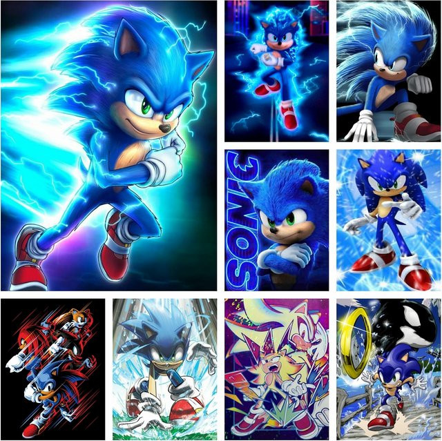 Potdemiel 5D DIY Diamond Painting Kit Sonic-ES Igel Wandkunst für Kinder und Erwachsene B/H: 30 x 30 cm - Bild 1