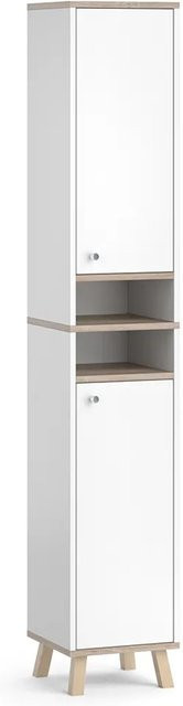 Vicco Badschrank Senyo Hochschrank in Weiß/Sonoma mit offenen Regalfächern, B: 30 cm, H: 164 cm - Bild 2