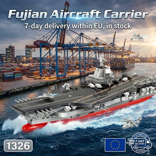 barweer Flugzeugträger Fujian, Marine-Kampfschiff, Montage-Modellbausatz, 1326 Teile - Bild 1